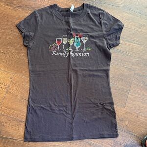 Family Reunion Rhinestone Black T-Shirt Small S
